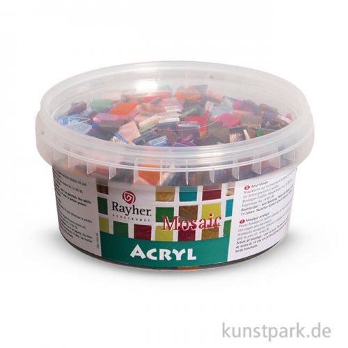 Acryl-Mosaiksteine - Bunt, 1x1 cm, 300g