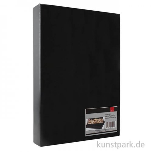 Aufbewahrungsbox aus schwarzer glänzender Pappe 33,6 x 45 cm