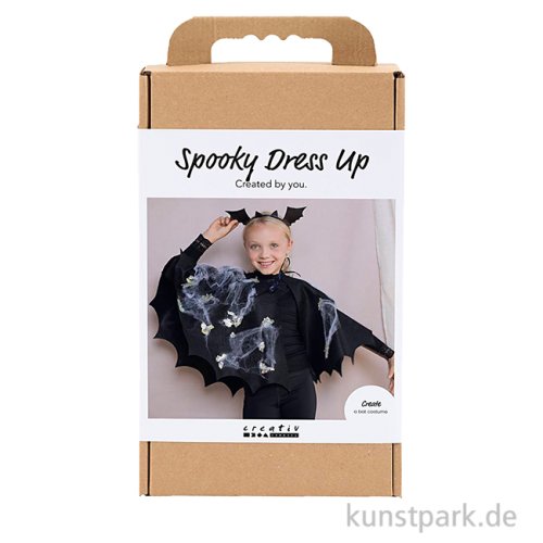 Bastelset - Halloween Kostüm, Haarreif + Umhang, Fledermaus, Schwarz
