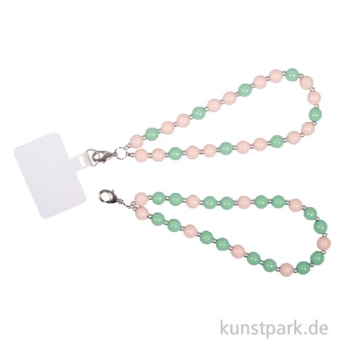 Bastelset Handyketten aus Holzperlen, Bunt