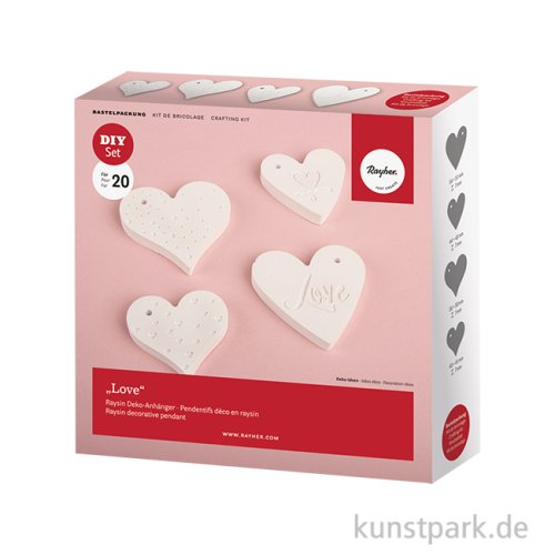 Bastelset Raysin Deko-Anhänger Love, 4 Motive