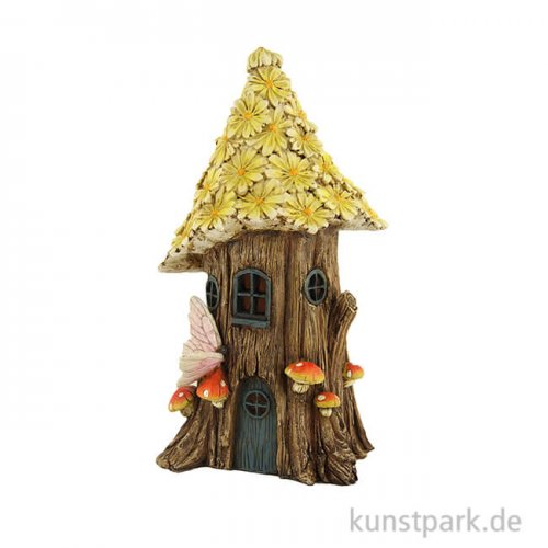 Miniatur Baumhaus mit Blütendach für Feen 31 cm