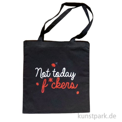 Baumwolltasche, Schwarz, Bedruckt, Design, Not today