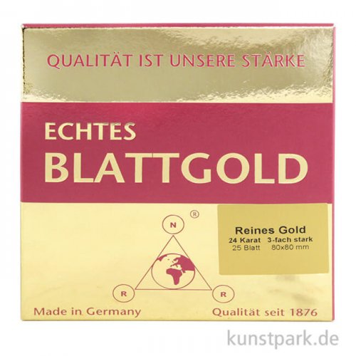 Blattgold 24 Karat 80x80, 25 Blatt im Heftchen