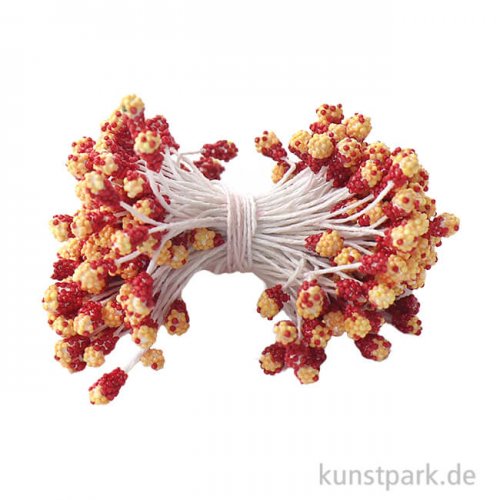 Blütenstempel Mini - 144 Stück, Hellgelb/Lachs