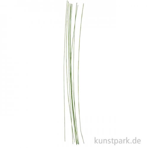 Blumendraht mit grünem Papier ummantelt, 20 Stück, Länge 30 cm