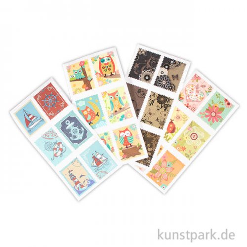 Briefmarken-Sticker - Freizeit, 72 Stück