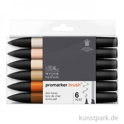 Winsor & Newton Brush Marker Hauttöne, 6 Stifte im Set