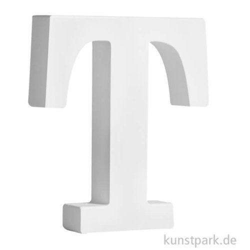 Buchstaben aus MDF Holz, Weiß, Höhe 11 cm, Stärke 2 cm Einzeln | T
