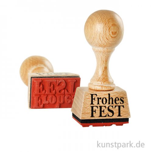 Butterer Statement-Stempel - Frohes Fest, 2x3 cm