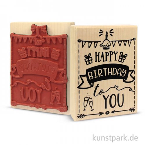 Butterer Stempel - Happy Birthday, 7x10 cm
