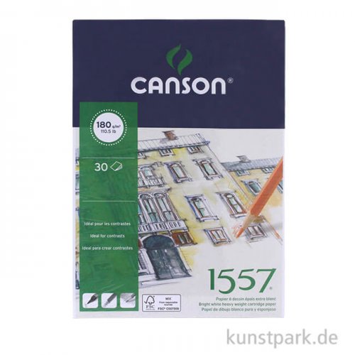 Canson 1557 Zeichenpapier, 30 Blatt, 180 g DIN A4