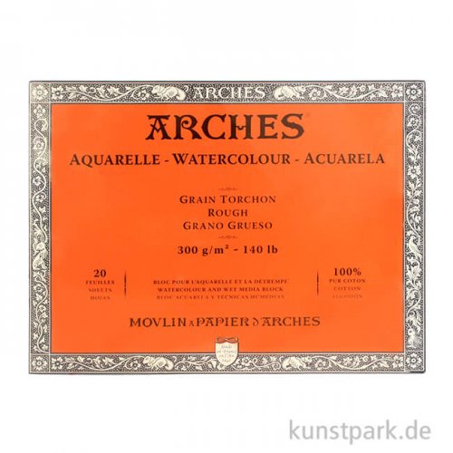 ARCHES Aquarellpapier rau, 20 Blatt, 300g