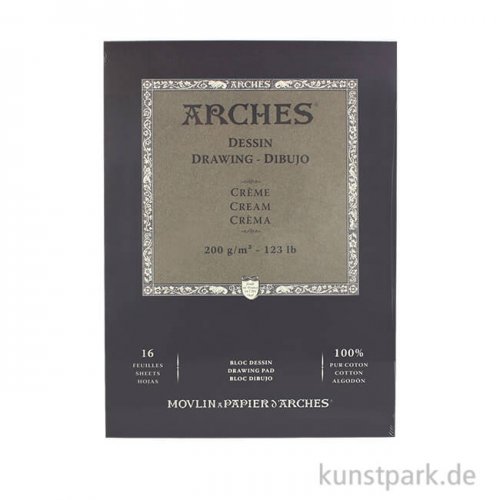 ARCHES DRAWING Creme, 16 Blatt, 200g 23 x 31 cm