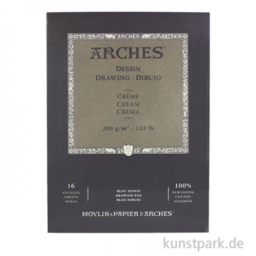 ARCHES DRAWING Creme, 16 Blatt, 200g