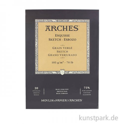 ARCHES SKETCHING, 20 Blatt, 105g 23 x 31 cm