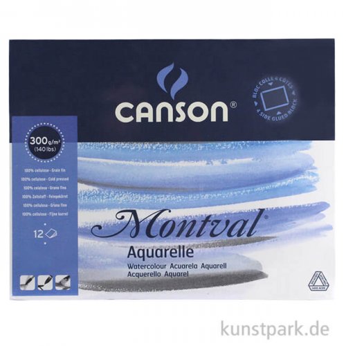 Canson MONTVAL Aquarellblock, 300g, 12 Blatt, fein