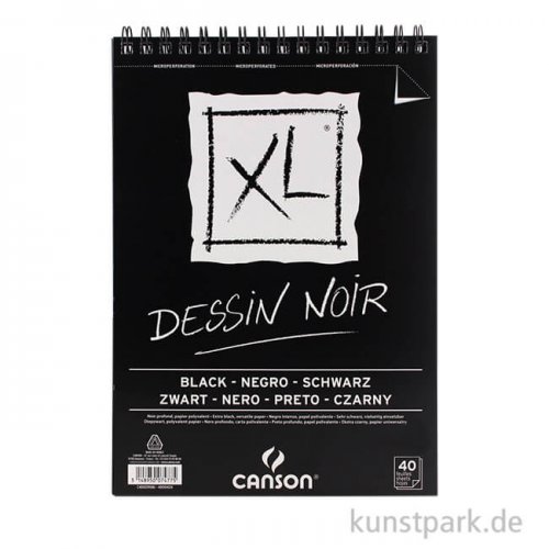 Canson XL Dessin NOIR Zeichenpapier, 40 Blatt, 150g DIN A3