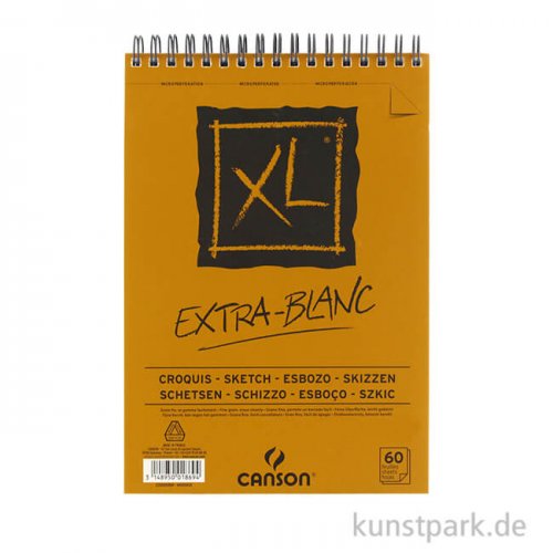 Canson XL Extra Weiß Spiralblock, 90g DIN A4 (120 Blatt)