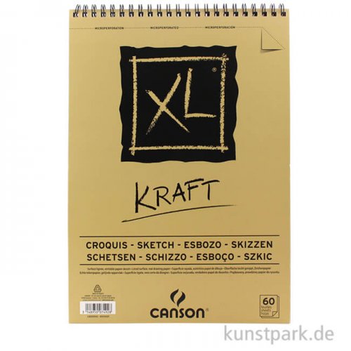 Canson XL Kraft Zeichenpapier, 60 Blatt, 90g DIN A3