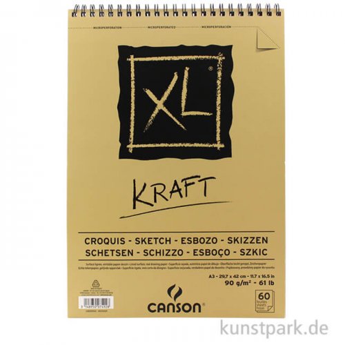 Canson XL Kraft Zeichenpapier, 60 Blatt, 90g