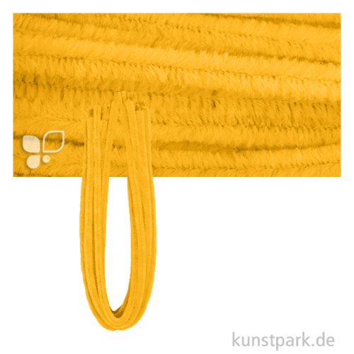 Chenilledraht Pfeifenputzer, Länge 50 cm, Stärke 9 mm, 10 Stück Farbe | Gelb