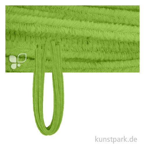 Chenilledraht Pfeifenputzer, Länge 50 cm, Stärke 9 mm, 10 Stück Farbe | Hell Oliv