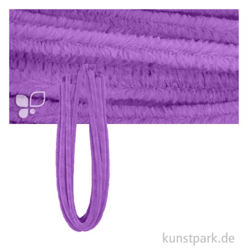 Chenilledraht Pfeifenputzer, Länge 50 cm, Stärke 9 mm, 10 Stück Farbe | Lila