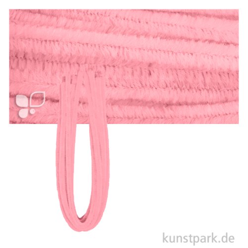 Chenilledraht Pfeifenputzer, Länge 50 cm, Stärke 9 mm, 10 Stück Farbe | Rose
