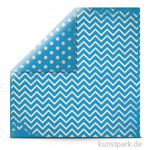 Chevron - Scrapbookingpapier, 190 g 30,5 x 30,5 cm | Azurblau