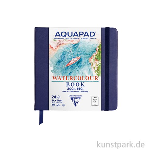 Clairefontaine Aquapad Watercolour Sketchbook, 24 Blatt, 300g 14 x 14  cm