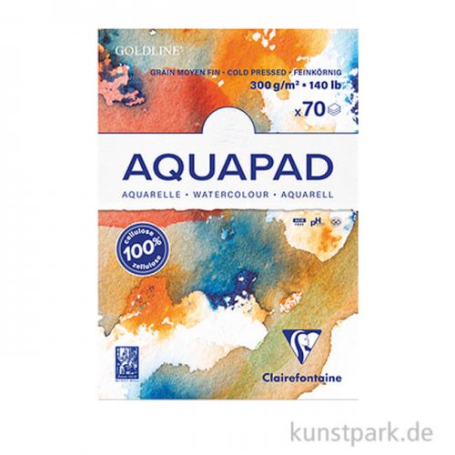 Clairefontaine - Goldline Aquapad Aquarellblock, 300g DIN A4 - 50 Blatt