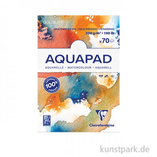 Clairefontaine - Goldline Aquapad Aquarellblock, 300g DIN A5 - 70 Blatt