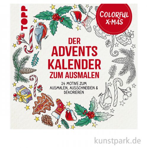 Colorful Christmas - Der Adventskalender zum Ausmalen, Topp Verlag