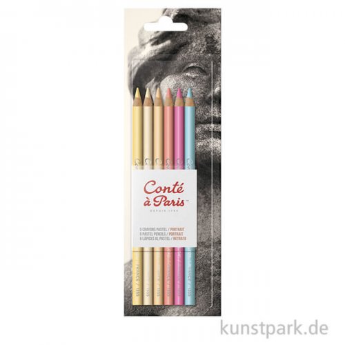 Conte Pastellstifte - 6er Portraitsortiment im Blister