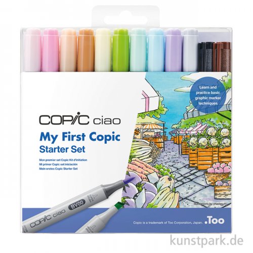 COPIC ciao - My First COPIC Starter Set, 12 Stifte + Zubehör
