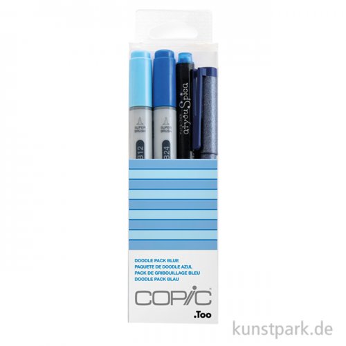 COPIC Doodle Pack - Blue, 4 Stifte