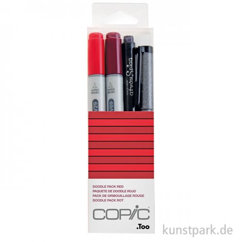 COPIC Doodle Pack - Red, 4 Stifte