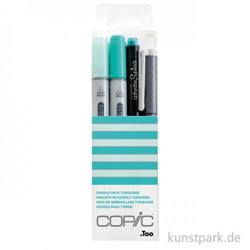 COPIC Doodle Pack - Turquoise, 4 Stifte