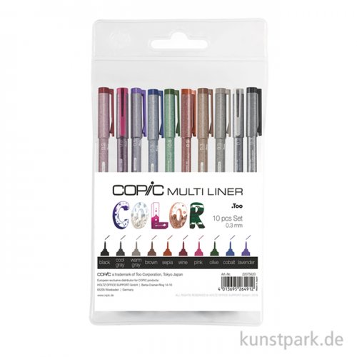COPIC Multiliner Set Color - 10 Farben 0,3 mm
