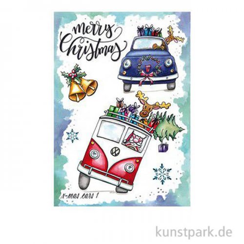 CraftEmotions Clear Stamps - X-mas Autos 1, DIN A6