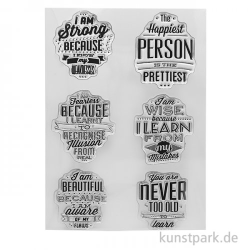 CraftEmotions Clear Stamps - Labels Lyrics, DIN A6