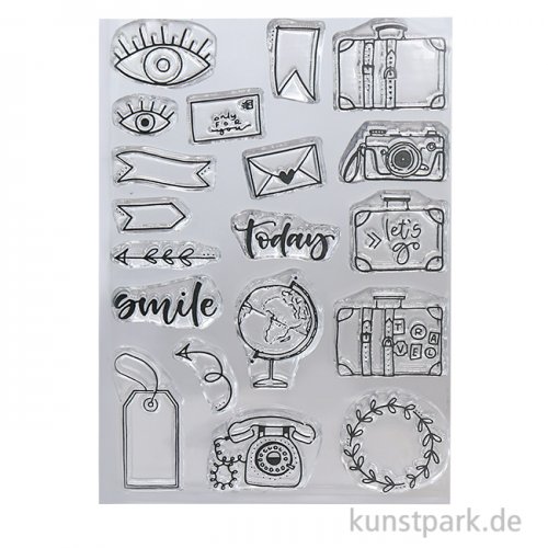 CraftEmotions Clear Stamps - My Journal - Travel, DIN A6