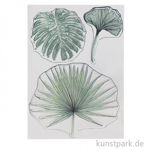 CraftEmotions Clear Stamps - Tropische Blätter, DIN A6