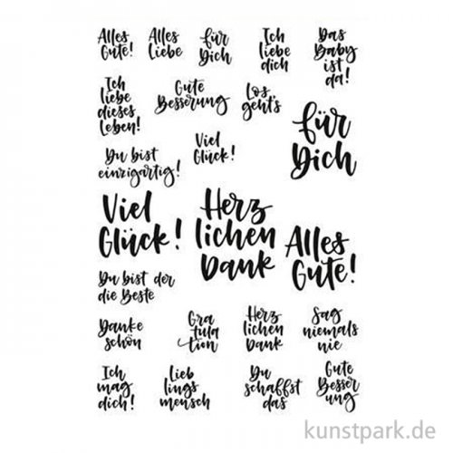 CraftEmotions Clear Stamps - Lettering - Glückwünsche, DIN A6
