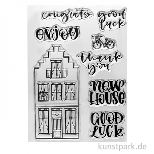 CraftEmotions Clear Stamps - Lettering - New Home 2, DIN A6