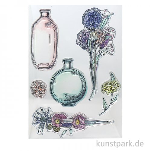 CraftEmotions Clear Stamps - Trockenblumen Vasen, DIN A6