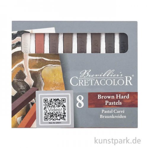 Cretacolor Braunkreide - 8er Pastellkreide-Set im Kartonetui