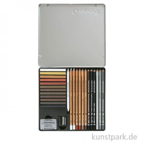Cretacolor CREATIVO - 27teiliges Skizzierset im Metalletui
