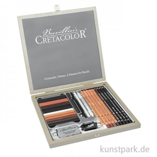 Cretacolor PASSION BOX - 25-teiliges Skizzierset in Geschenkbox